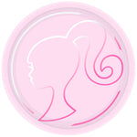 Pink and white decorative item with a swirl design on a white background