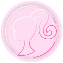 Pink and white decorative item with a swirl design on a white background